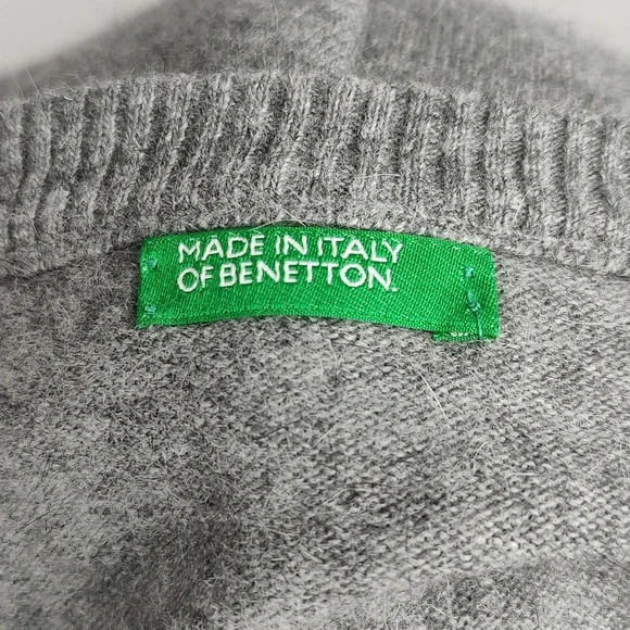 EUC 90s Angora Wool Made in Italy of Benetton Long Baggy Sweater Size Large - Picture 10 of 12